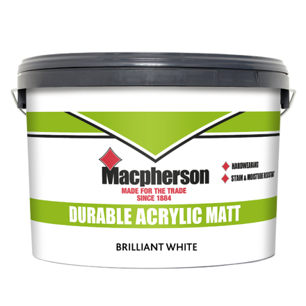 5096601 - Macpherson - Durable Acrylic Matt - Brilliant White - 10L – 2D Pack