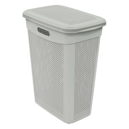 Droplette Ice Grey Slim Laundry Basket 43L - Image