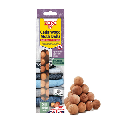 Cedar Wood Moth Repellent Balls 20 Pack - Image