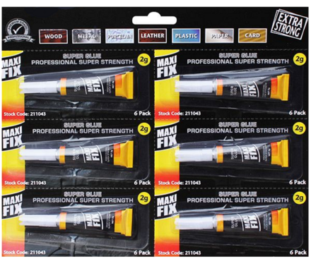 Maxifix Super Glue 2g 6 Pack Dekton - Image