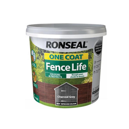 Ronseal One Coat Fencelife Charcoal Grey 5L - Image