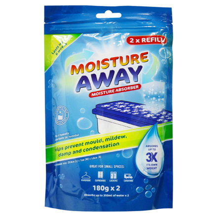Moisture Away Dehumidifier Refill 180g x 2 Bags - Image