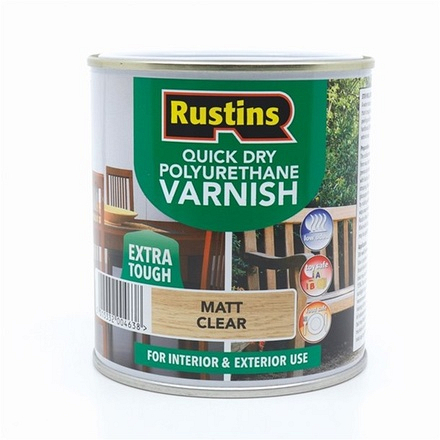 Quick Dry Matt Varnish 500ml Rustins - Image