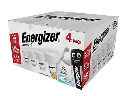Energizer LED GU10 Dimmable  4 Pack 3.6w = 50w - Image