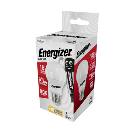 Energizer 60w LED E27 Dimmable GLS Bulb - Image