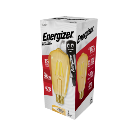 Energizer 50w LED E27 Dimmable ST64 Filament - Image