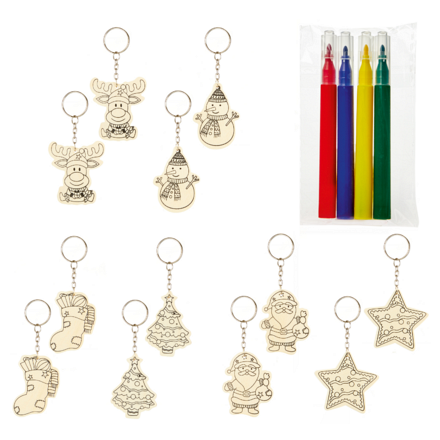 Colour-In Key Ring Decorations - Image