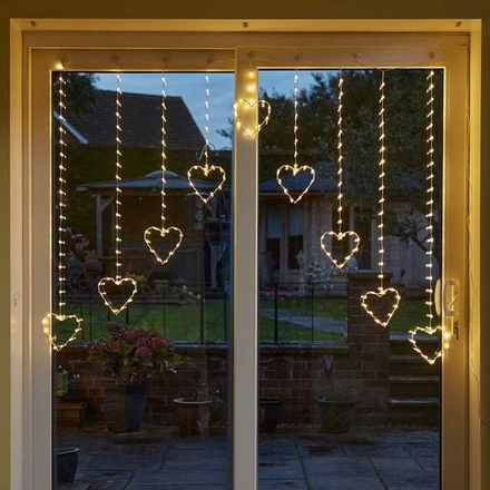 Heart Curtain Warm White 1.2m x 1.2m - Image