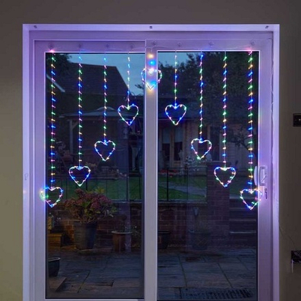Heart Curtain Multi Coloured 1.2m x 1.2m - Image