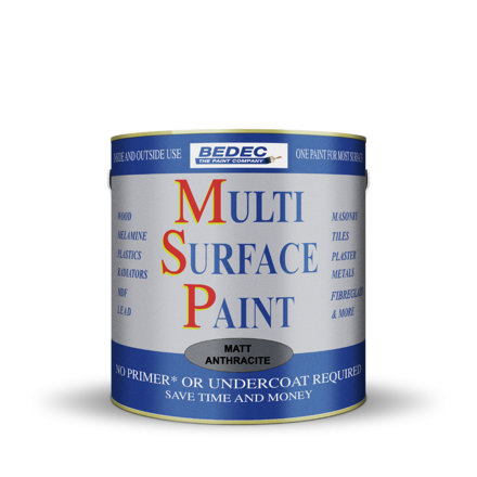 BeDec Multi Surface Paint Matt Anthracite 2.5L - Image
