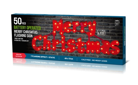 Merry Christmas Sign Red 49cm - Image