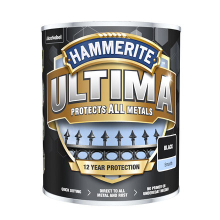 Hammerite Ultima Smooth 750ml Black - Image