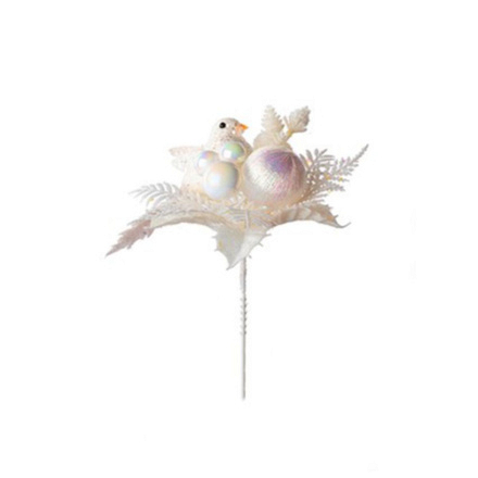 White Bird Pick Glitter 17cm - Image