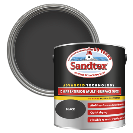 5101329_Sandtex® 10 Year Exterior Multi-Surface Gloss - Black - 2.5L – Product Image (2)