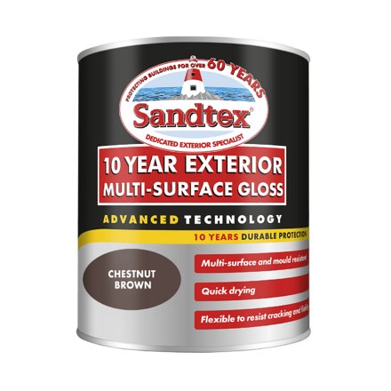 Chestnut Brown Gloss Sandtex 10 Year 750ml - Image