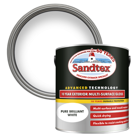 280931_Sandtex® 10 Year Exterior Multi-Surface Gloss - Pure Brilliant White - 2.5L – Product Image (2)