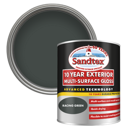 5101326_Sandtex® 10 Year Exterior Multi-Surface Gloss - Racing Green - 750ml – Product Image (2)
