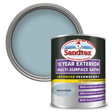 5100993 - Sandtex® 10 Year Exterior Multi-Surface Satin - Gentle Blue - 750ml - P1