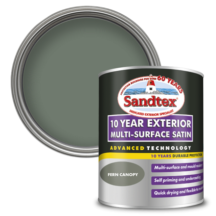 5100992 - Sandtex® 10 Year Exterior Multi-Surface Satin - Fern Canopy - 750ml - P1