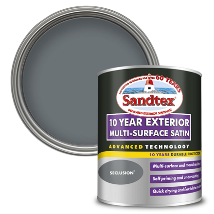 5100994 - Sandtex® 10 Year Exterior Multi-Surface Satin - Seclusion® - 750ml - P1