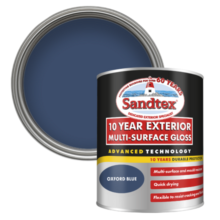 5101324_Sandtex® 10 Year Exterior Multi-Surface Gloss - Oxford Blue - 750ml – Product Image (2)