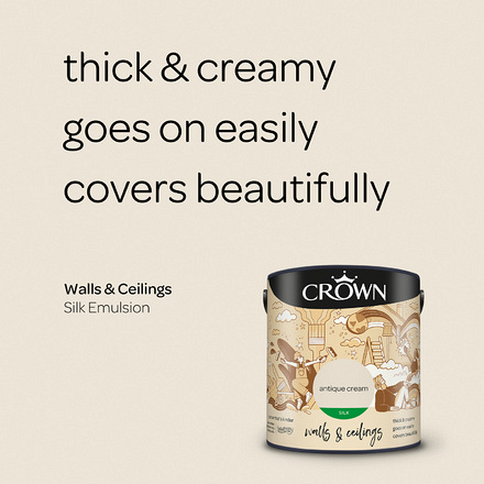 5023317 - Crown - Walls and Ceilings - Silk Emulsion - antique cream - 2.5L - S3