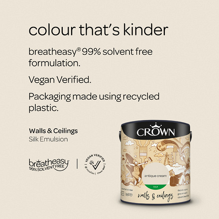 5023317 - Crown - Walls and Ceilings - Silk Emulsion - antique cream - 2.5L - S4