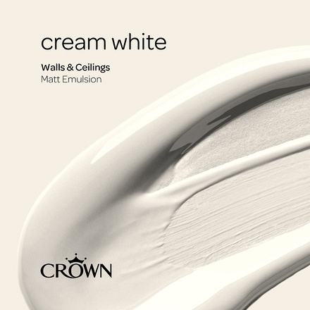 5040153 - Crown - Walls and Ceilings - Matt Emulsion - cream white - 2.5L - S6