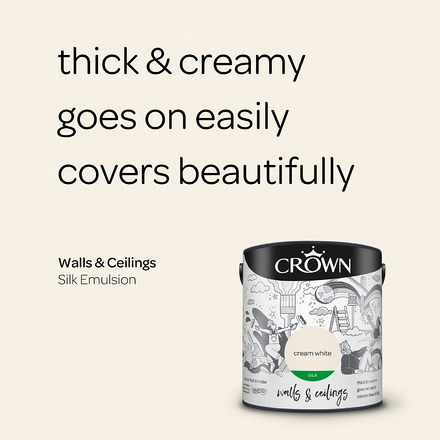 5040148 - Crown - Walls and Ceilings - Silk Emulsion - cream white - 2.5L - S3