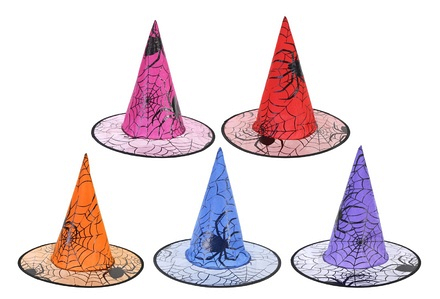 Witch Hat with Web & Spiders - Image