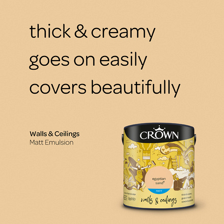 5022896 - Crown - Walls and Ceilings - Matt Emulsion - egyptian sand - 2.5L - S3