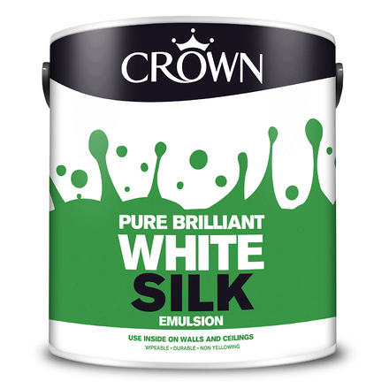 5023672 - Crown - Non Breatheasy Silk Emulsion - Pure Brilliant White - 2.5L – S2
