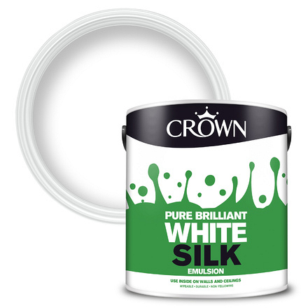 5023672 - Crown - Non Breatheasy Silk Emulsion - Pure Brilliant White - 2.5L – P1