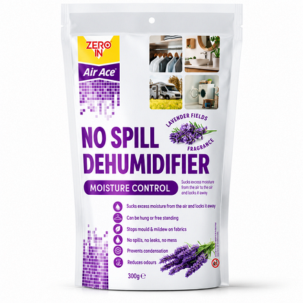 Zero In Air Ace No Spill Dehumidifier Moisture Absorber Lavender Fragrance 300g - Image