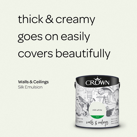5040149 - Crown - Walls and Ceilings - Silk Emulsion - milk white - 2.5L - S3