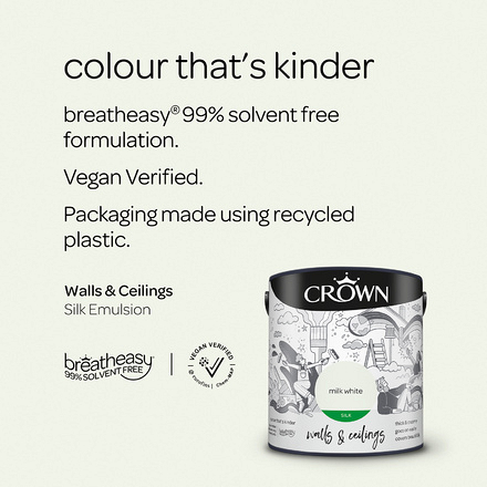 5040149 - Crown - Walls and Ceilings - Silk Emulsion - milk white - 2.5L - S4