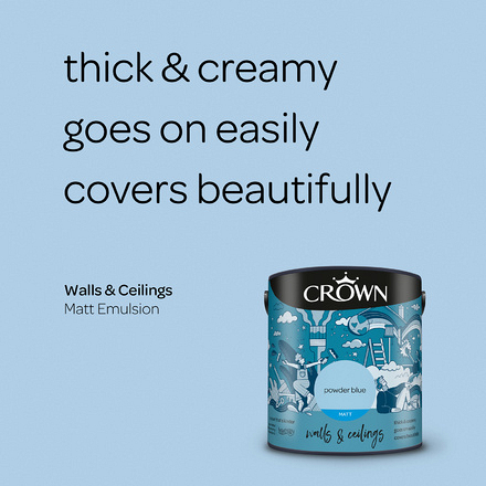5022280 - Crown - Walls and Ceilings - Matt Emulsion - powder blue - 2.5L - S3