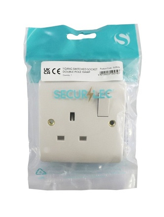 Single Plug Socket with Switch Rounded Securlec - Image