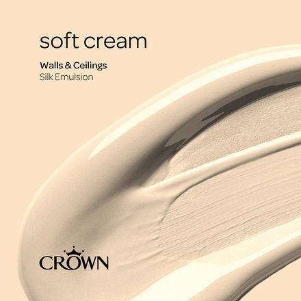 5023251 - Crown - Walls and Ceilings - Silk Emulsion - soft cream - 2.5L - S6
