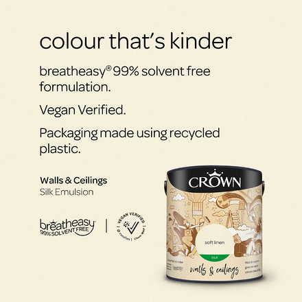 5023314 - Crown - Walls and Ceilings - Silk Emulsion - soft linen - 2.5L - S4