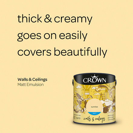 5022875 - Crown - Walls and Ceilings - Matt Emulsion - sunrise - 2.5L - S3