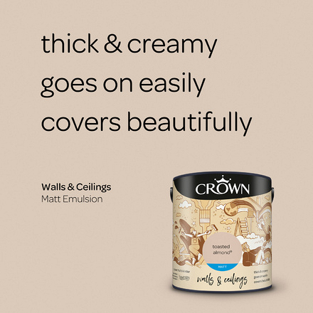 5022347 - Crown - Walls and Ceilings - Matt Emulsion - toasted almond - 2.5L - S3
