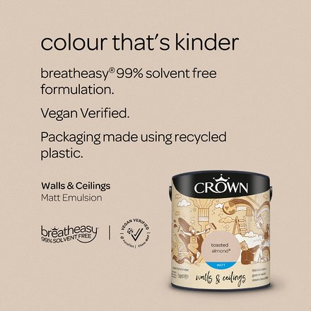 5022347 - Crown - Walls and Ceilings - Matt Emulsion - toasted almond - 2.5L - S4