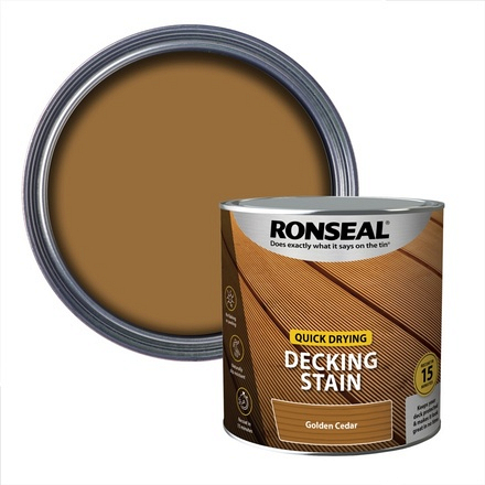 Quick Dry Decking Stain 2.5L Golden Ceder Ronseal - Image