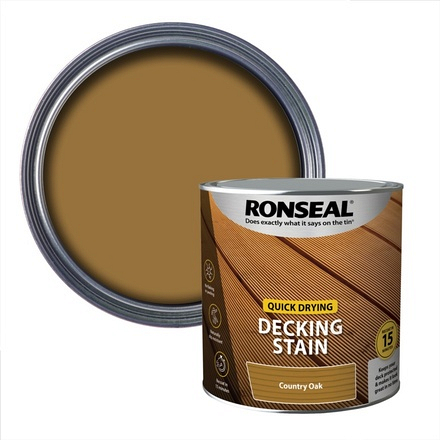 Quick Dry Decking Stain 2.5L Country Oak Ronseal - Image