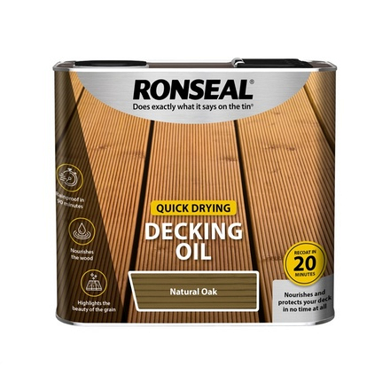 Quick Dry Decking Oil 2.5L Natural Oak Ronseal - Image