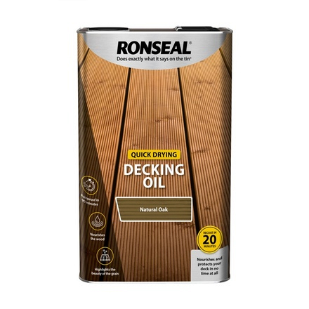 Quick Dry Decking Oil 5L Natural Oak Ronseal - Image