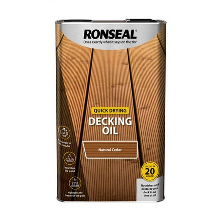 Quick Dry Decking Oil 5L Natural Cedar Ronseal - Image