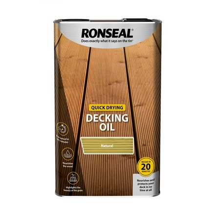 Quick Dry Decking Oil 5L Natural Ronseal - Image
