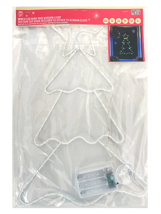Festive Magic 42 LED Green Christmas Tree Window Light, 40cm - Image